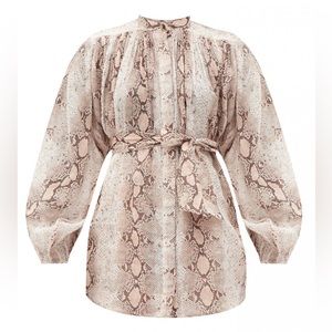NWT zimmermann snake print waist tie blouse size 1